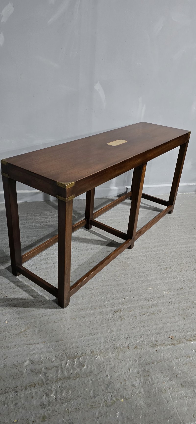 Very Good Mahogany Campaign Console Table - Image 6