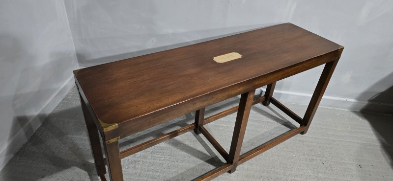Very Good Mahogany Campaign Console Table - Image 8