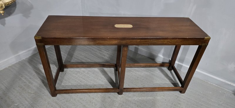 Very Good Mahogany Campaign Console Table - Image 9