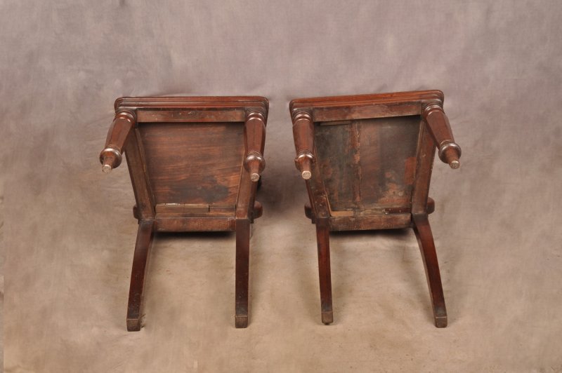 Fine Pair Of Regency Mahogany Hall Chairs - Image 9