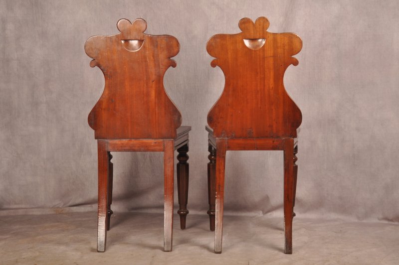 Fine Pair Of Regency Mahogany Hall Chairs - Image 8