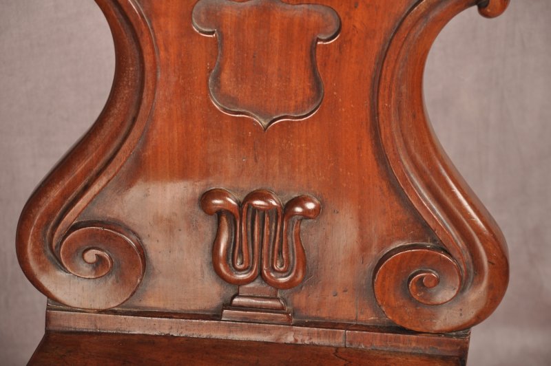 Fine Pair Of Regency Mahogany Hall Chairs - Image 7