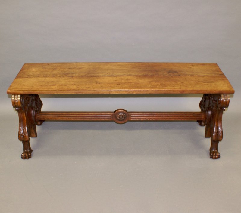 An Impressive Italian Carved Walnut Hall Bench - Image 5
