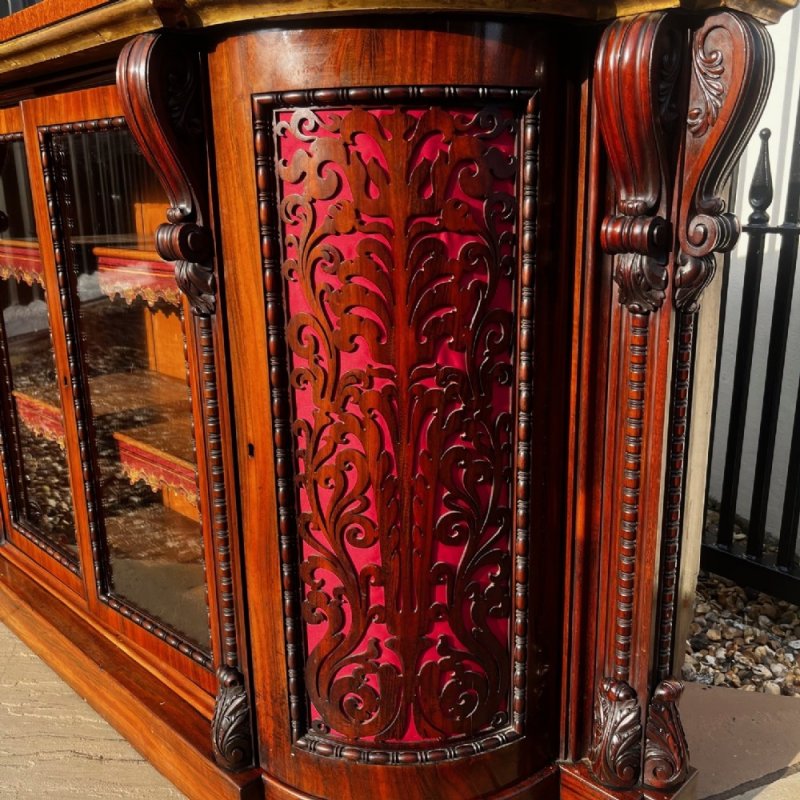 A Stunning Quality Early Victorian Period Gonçalo Alves And Amboyna Bookcase/credenza - Image 5