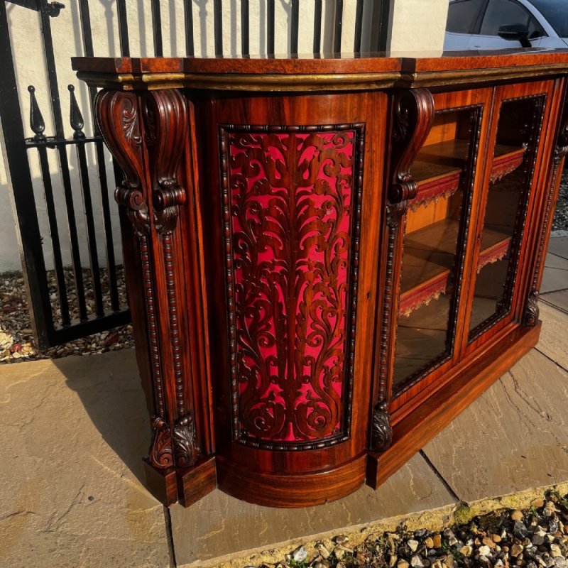 A Stunning Quality Early Victorian Period Gonçalo Alves And Amboyna Bookcase/credenza - Image 9