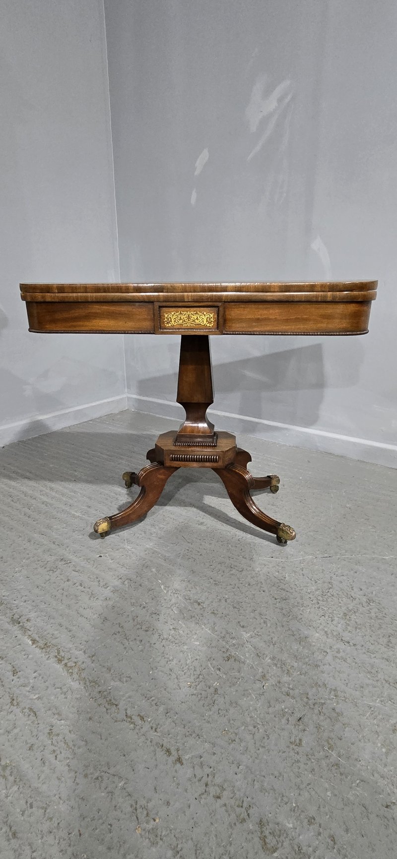Fine Regency Brass Inlaid Card Table - Image 6
