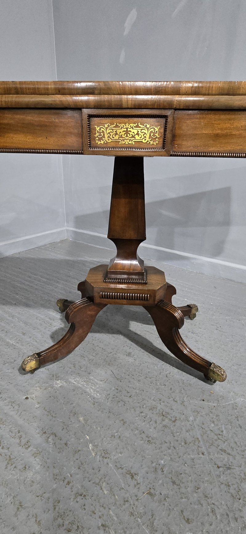 Fine Regency Brass Inlaid Card Table - Image 10