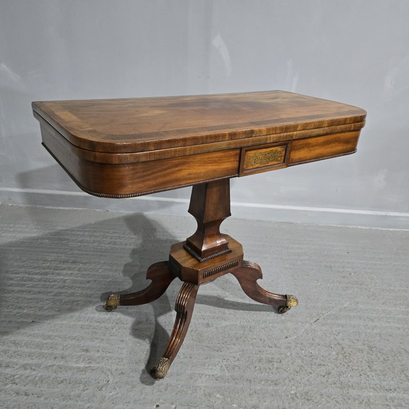 Fine Regency Brass Inlaid Card Table - Image 19
