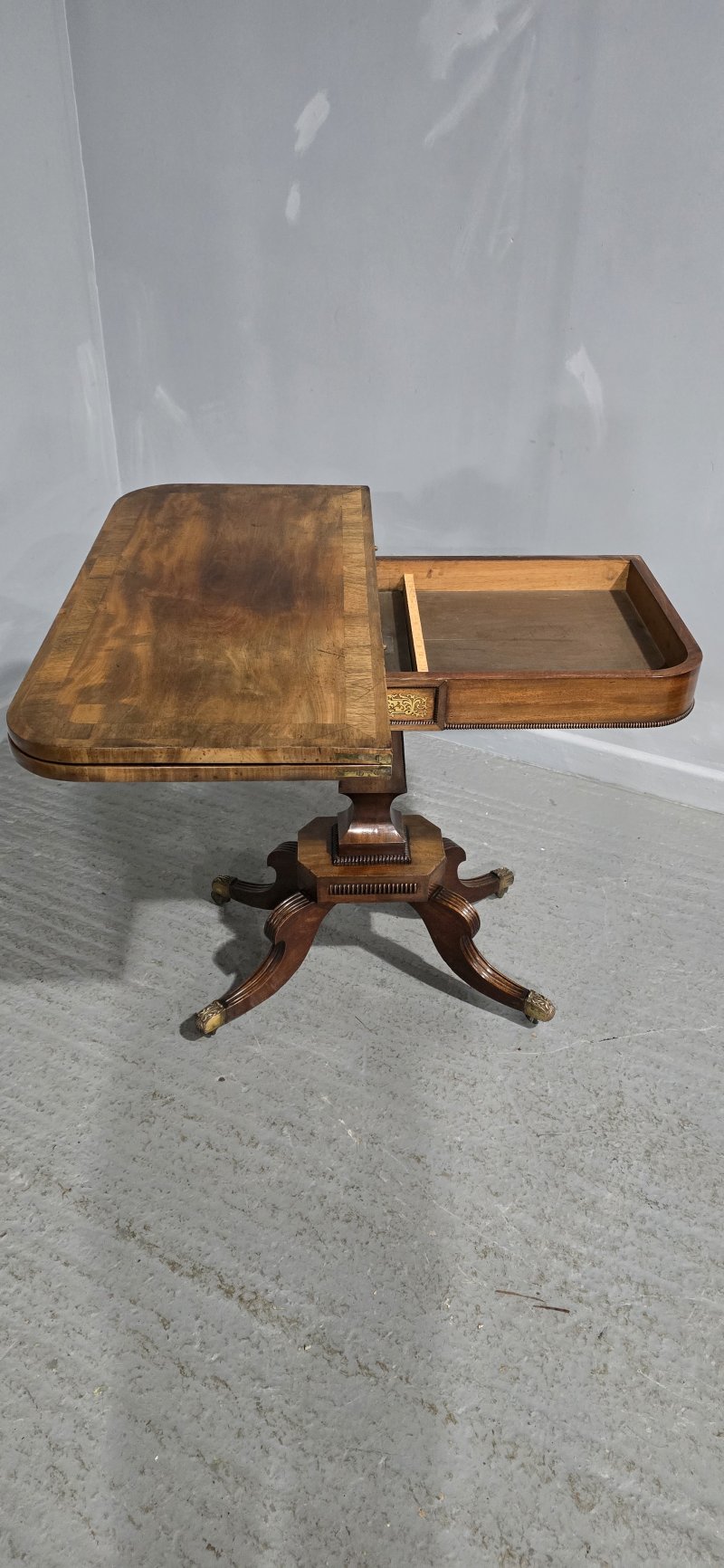Fine Regency Brass Inlaid Card Table - Image 18