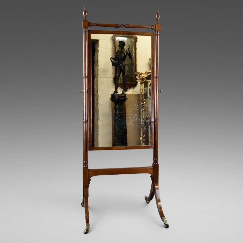 A Fine George III Mahogany Cheval Mirror