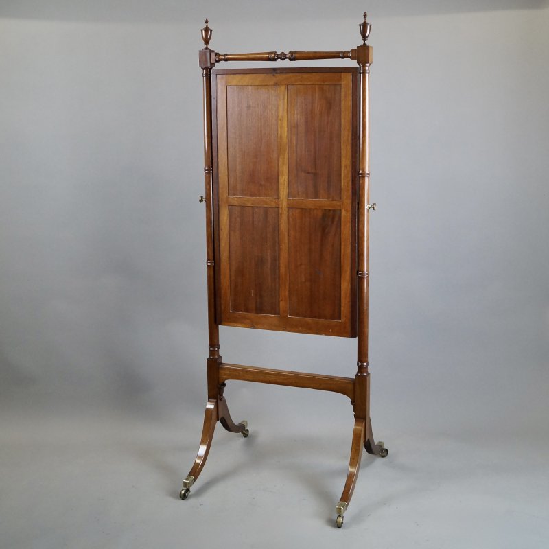 A Fine George III Mahogany Cheval Mirror - Image 6