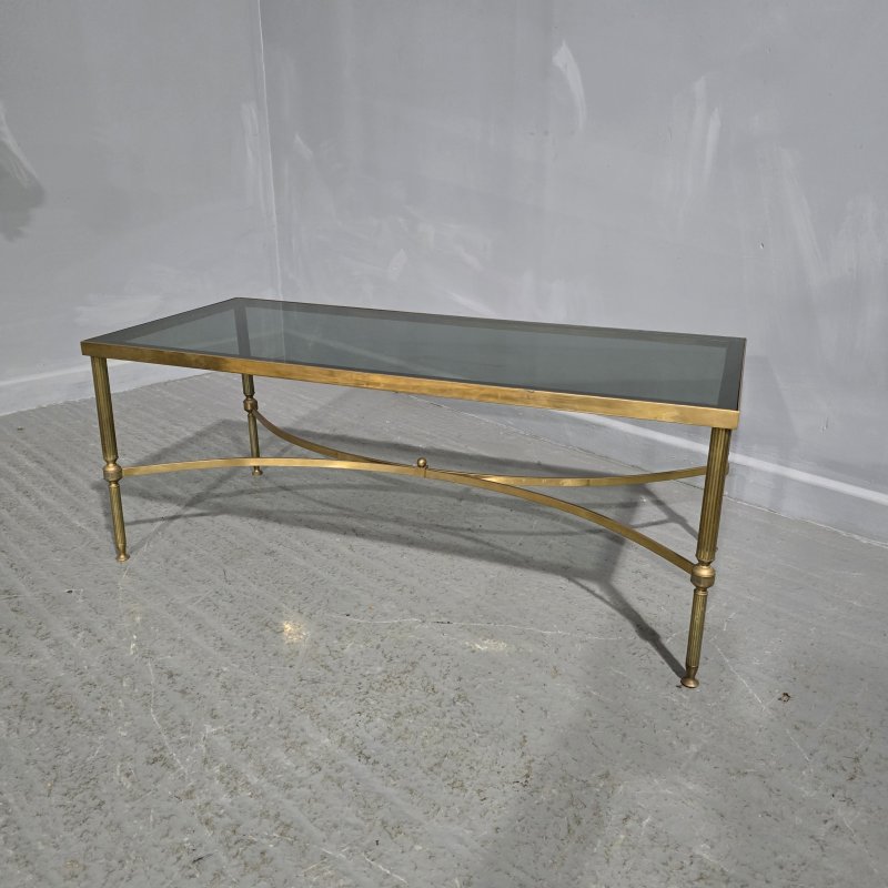French Jansen Maison Brass Coffee Table