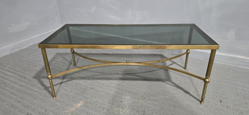 French Jansen Maison Brass Coffee Table - Image 4