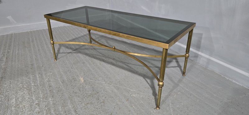 French Jansen Maison Brass Coffee Table - Image 3