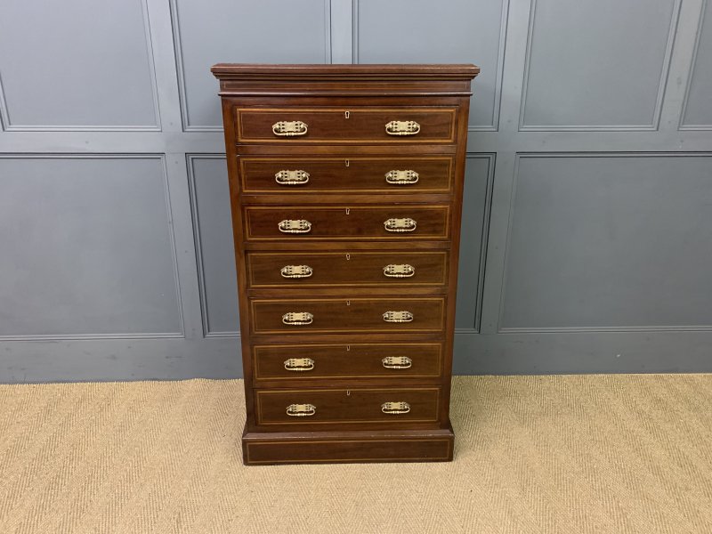 Maple & Co. Inlaid Mahogany Pillar Chest - Image 11