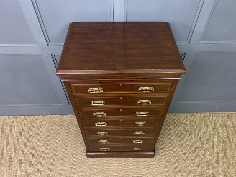 Maple & Co. Inlaid Mahogany Pillar Chest - Image 15