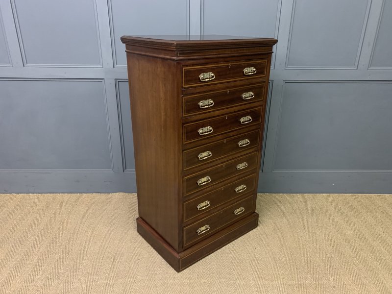 Maple & Co. Inlaid Mahogany Pillar Chest - Image 7