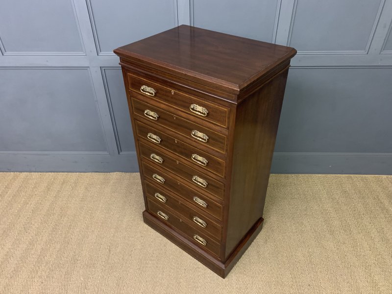 Maple & Co. Inlaid Mahogany Pillar Chest - Image 13