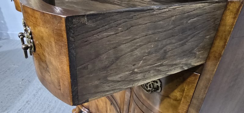 Outstanding Concave Walnut Chest of Drawers - Image 2