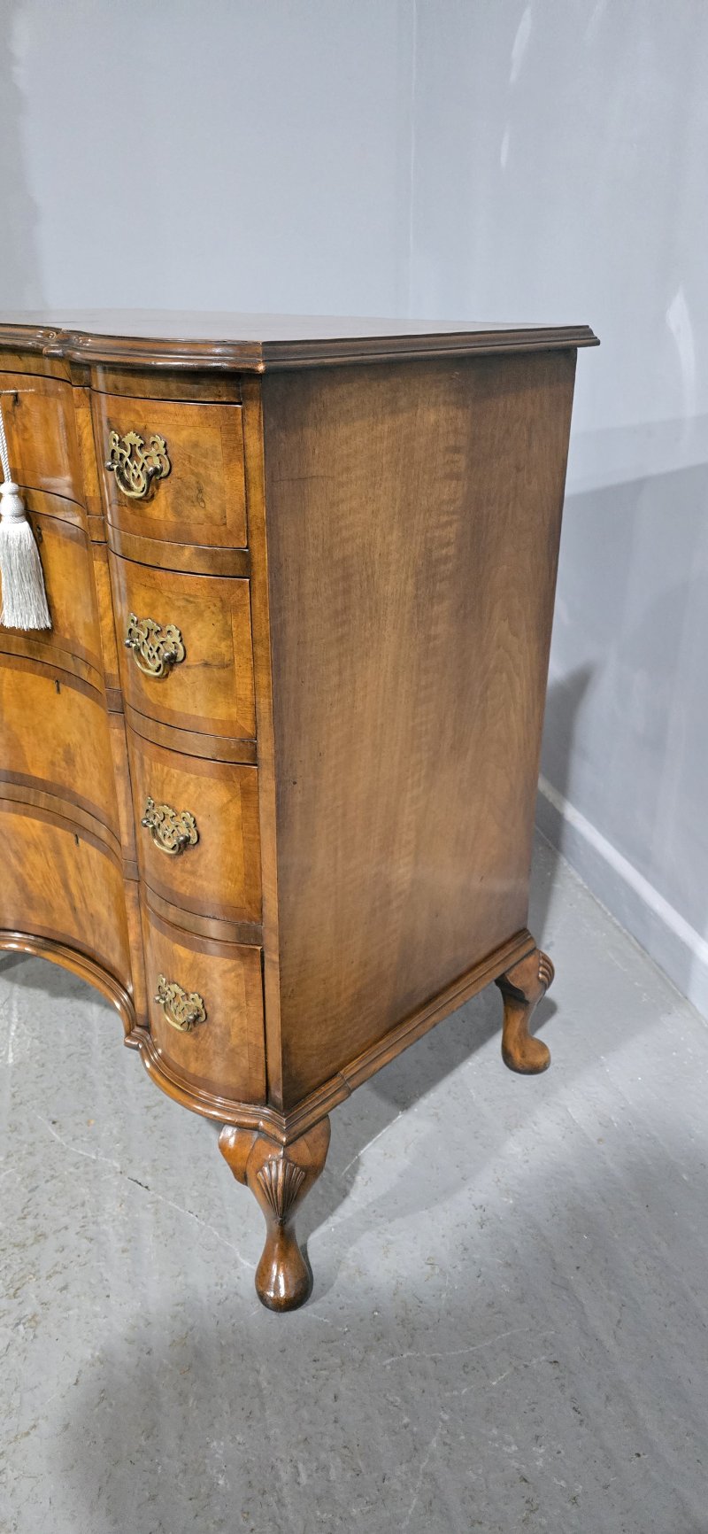 Outstanding Concave Walnut Chest of Drawers - Image 9