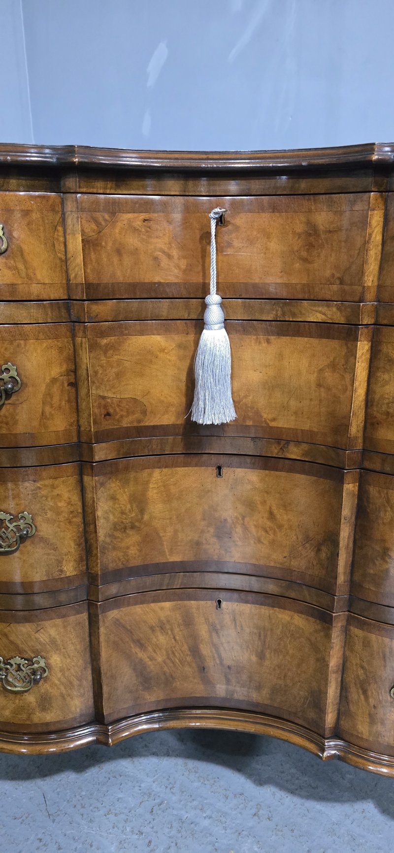 Outstanding Concave Walnut Chest of Drawers - Image 12