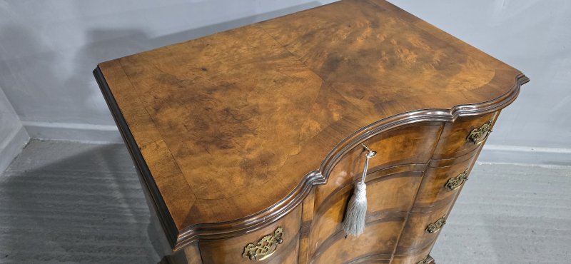 Outstanding Concave Walnut Chest of Drawers - Image 14