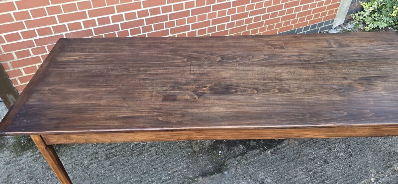 Large French Refrectory Farmhouse Kitchen Dining Table - Image 4