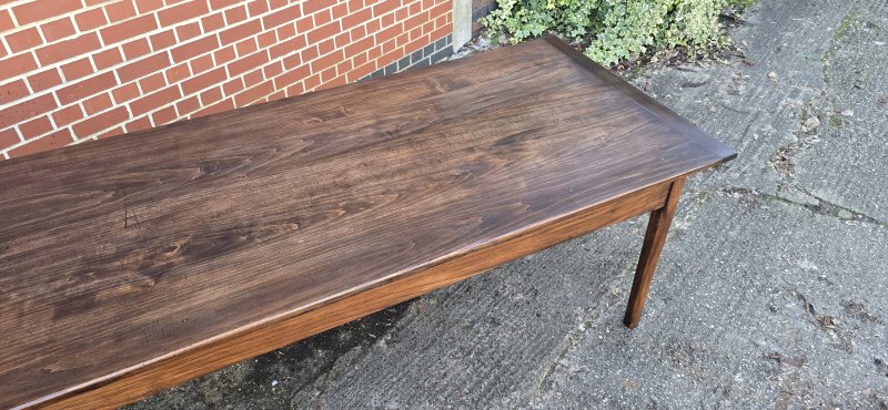 Large French Refrectory Farmhouse Kitchen Dining Table - Image 7