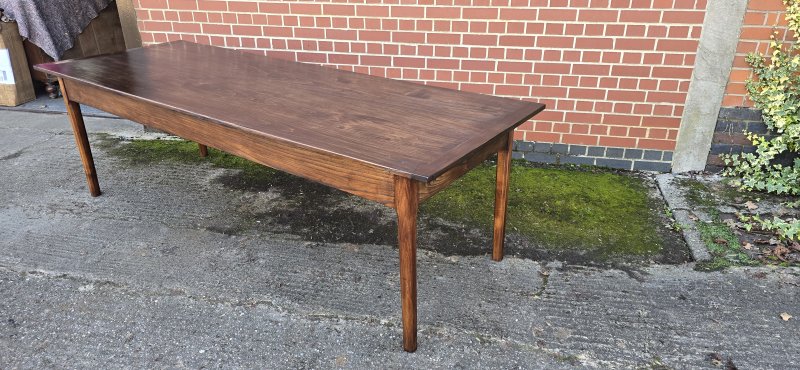 Large French Refrectory Farmhouse Kitchen Dining Table - Image 9