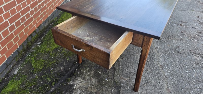 Large French Refrectory Farmhouse Kitchen Dining Table - Image 6