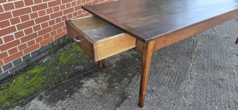 Large French Refrectory Farmhouse Kitchen Dining Table - Image 11