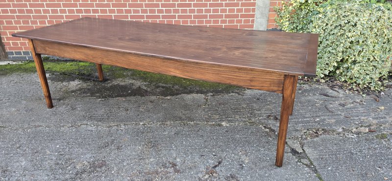 Large French Refrectory Farmhouse Kitchen Dining Table - Image 12