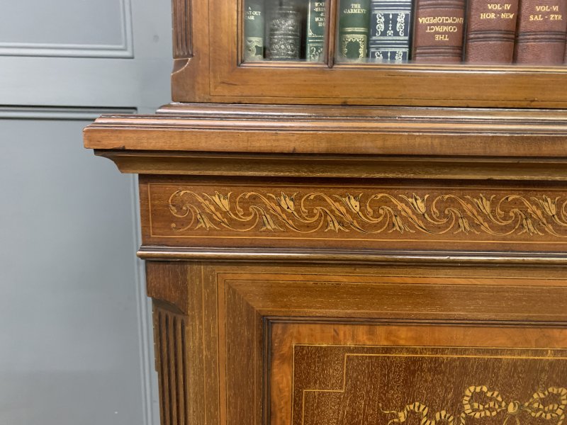 Edwards & Roberts Inlaid Mahogany Bookcase - Image 14