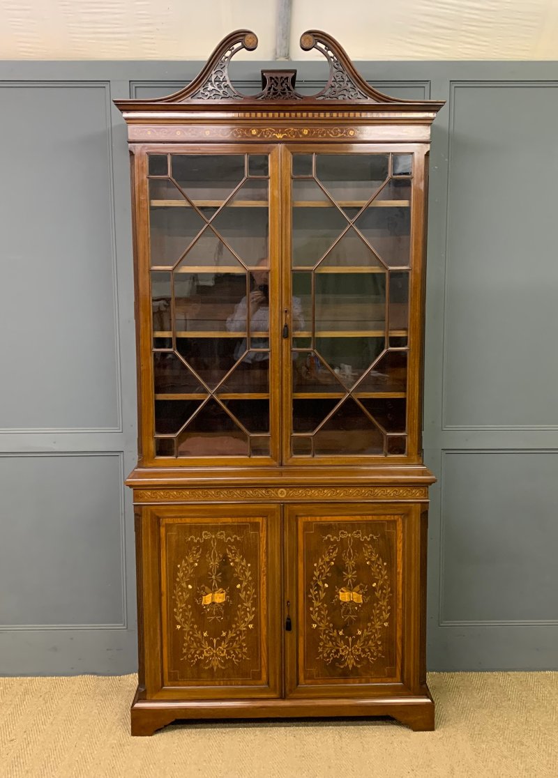 Edwards & Roberts Inlaid Mahogany Bookcase - Image 2