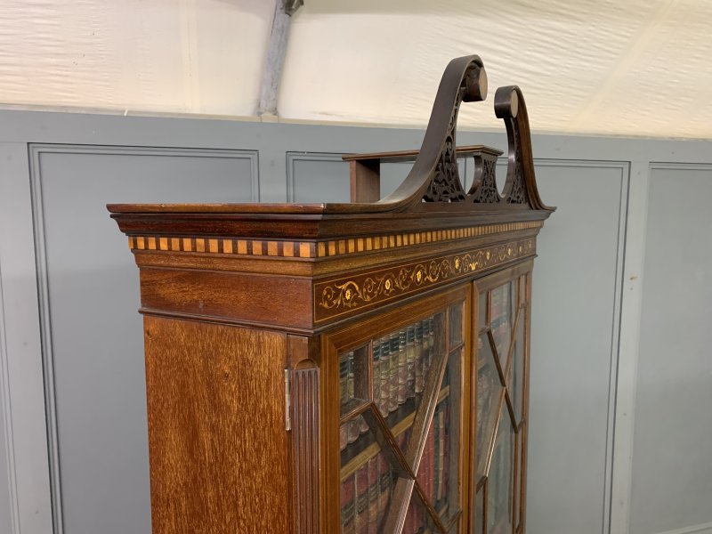 Edwards & Roberts Inlaid Mahogany Bookcase - Image 5