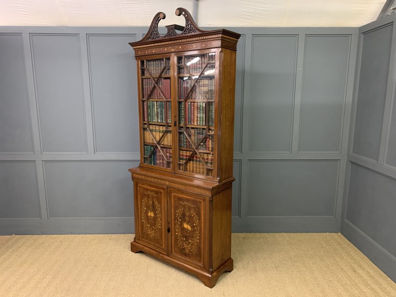 Edwards & Roberts Inlaid Mahogany Bookcase - Image 6