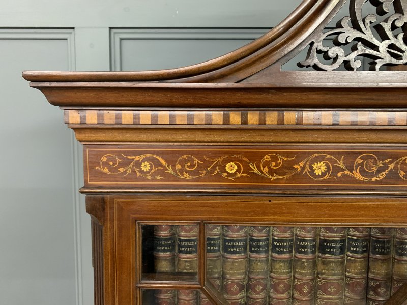 Edwards & Roberts Inlaid Mahogany Bookcase - Image 16