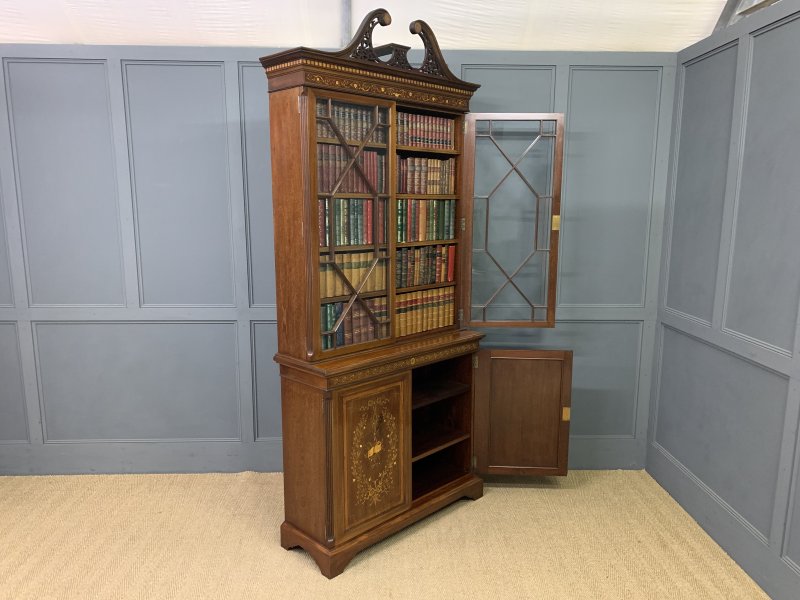 Edwards & Roberts Inlaid Mahogany Bookcase - Image 10