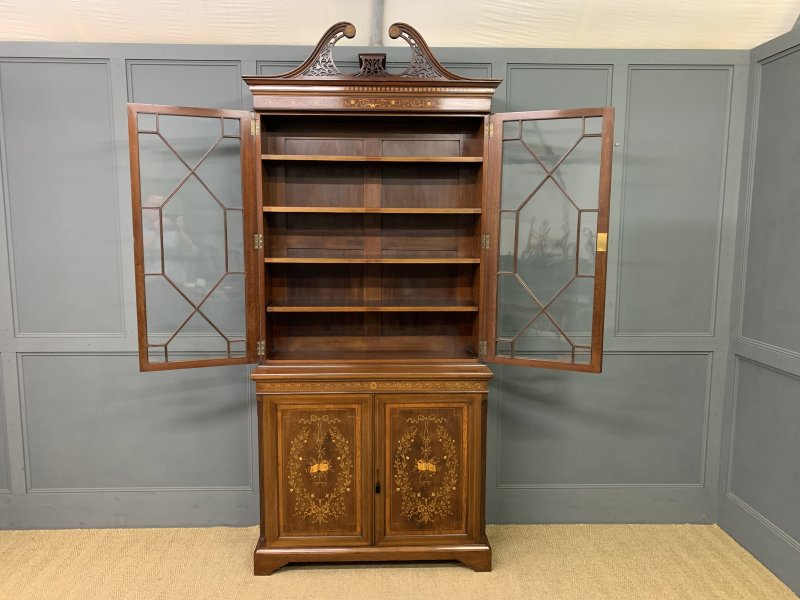 Edwards & Roberts Inlaid Mahogany Bookcase - Image 13