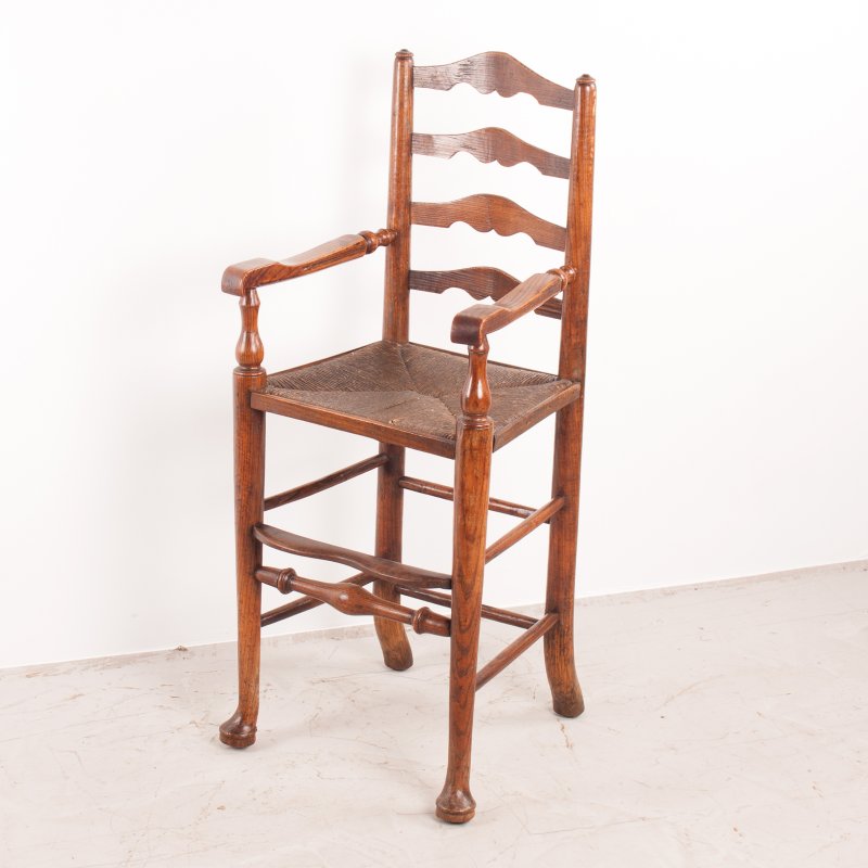 Child's Rush Seated Ladderback High Chair - Image 2