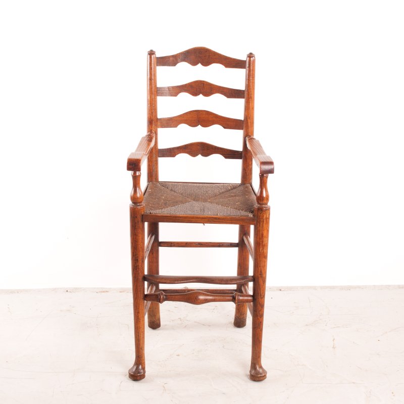 Child's Rush Seated Ladderback High Chair - Image 4
