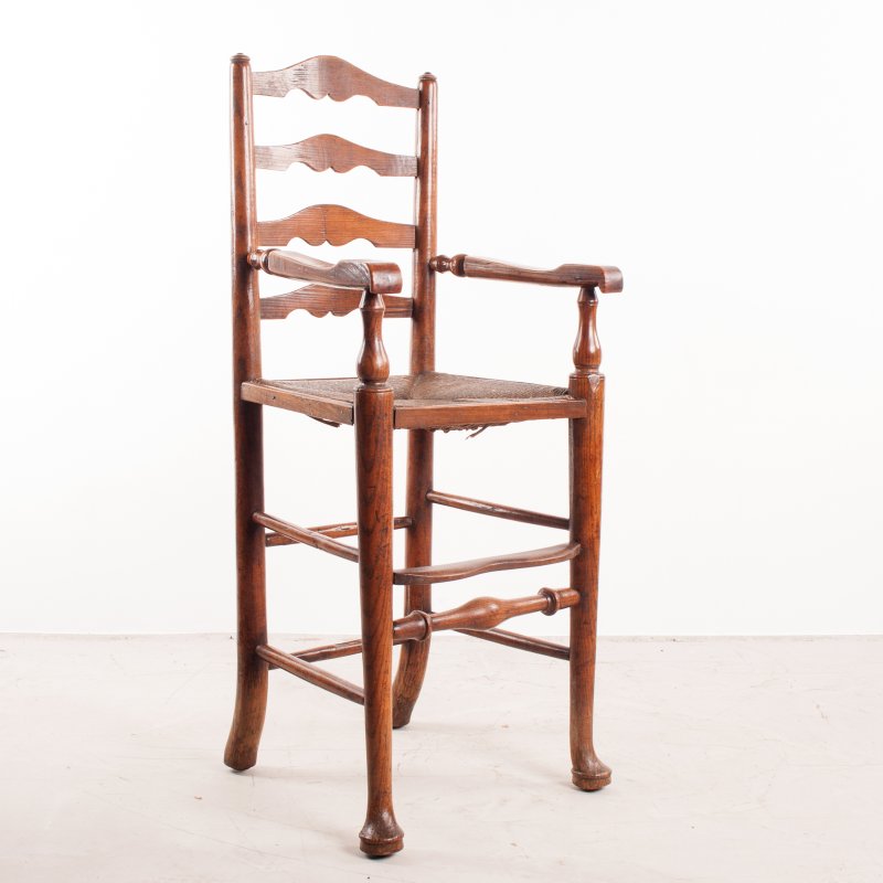 Child's Rush Seated Ladderback High Chair - Image 7