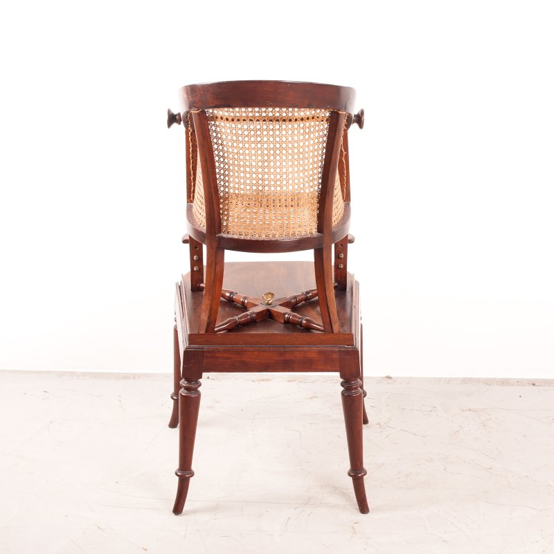 19thC Child's Caned Mahogany Tub Highchair - Image 6