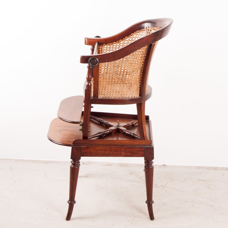 19thC Child's Caned Mahogany Tub Highchair - Image 8