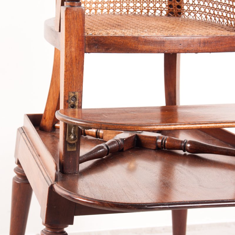 19thC Child's Caned Mahogany Tub Highchair - Image 11