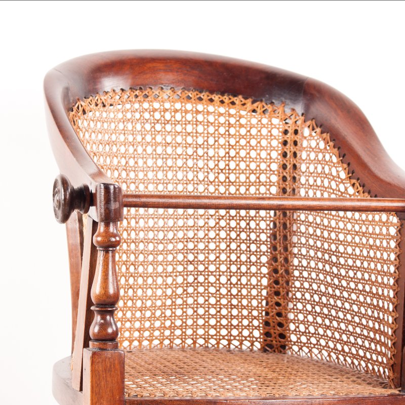 19thC Child's Caned Mahogany Tub Highchair - Image 12