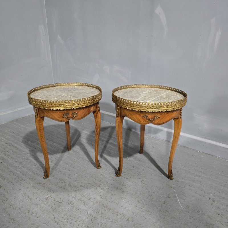 Super Pair French Kingwood Lamp Tables