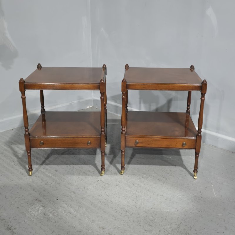 Fine Pair Regency Mahogany Lamp Tables