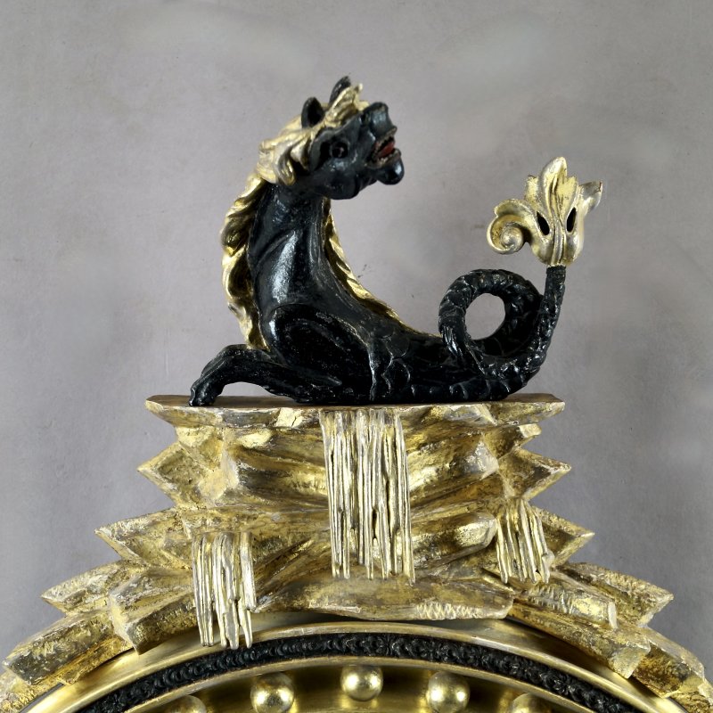 A Rare Regency Convex Gilt Wood Mirror - Image 4