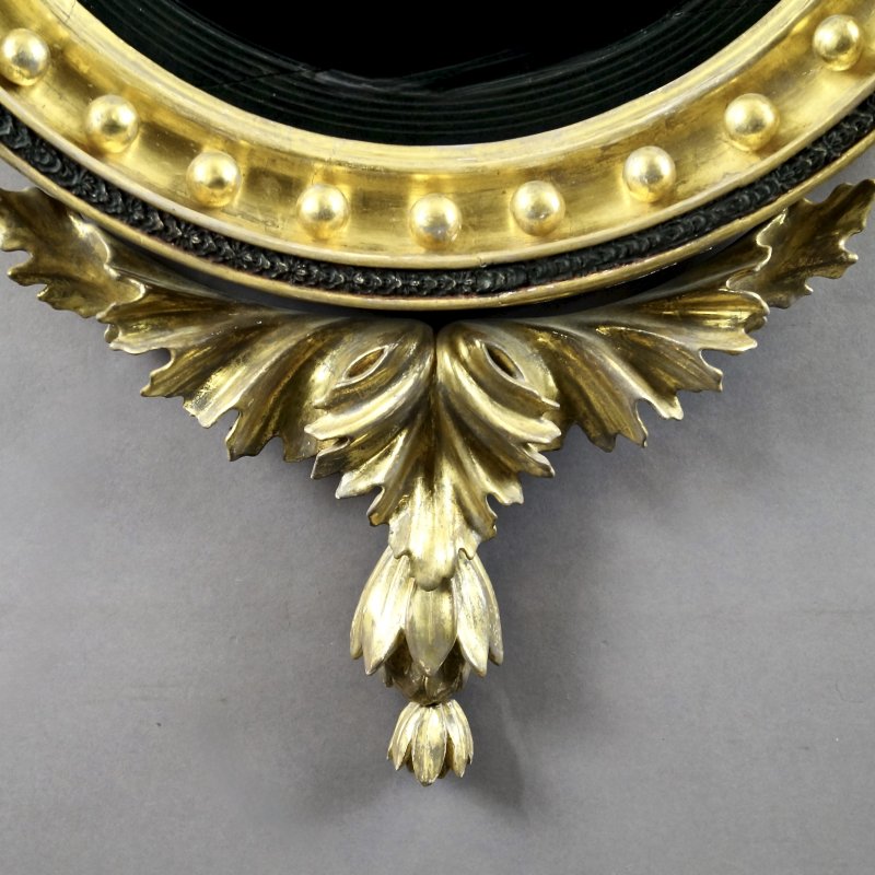 A Rare Regency Convex Gilt Wood Mirror - Image 6